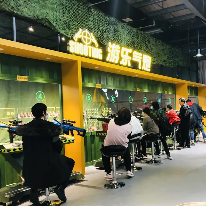 武汉室内游乐园游乐气炮射击馆案例_深圳市军博游艺设备有限公司